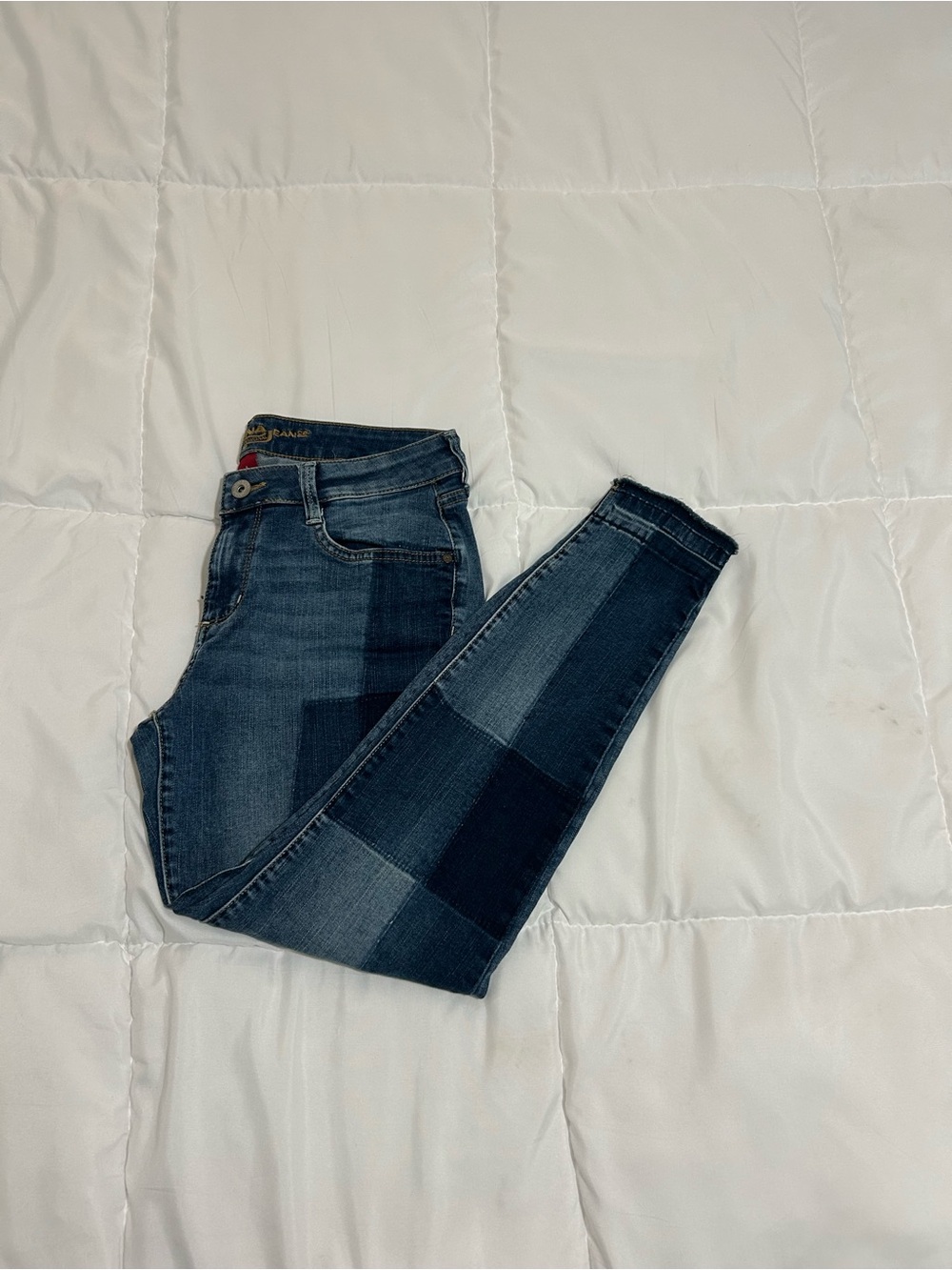 Arizona Jean Company Dark Blue Patchwork Skinny Jeans